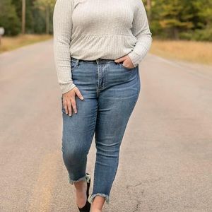 Have Mercy Judy Blue Fray Hemmed Jeans